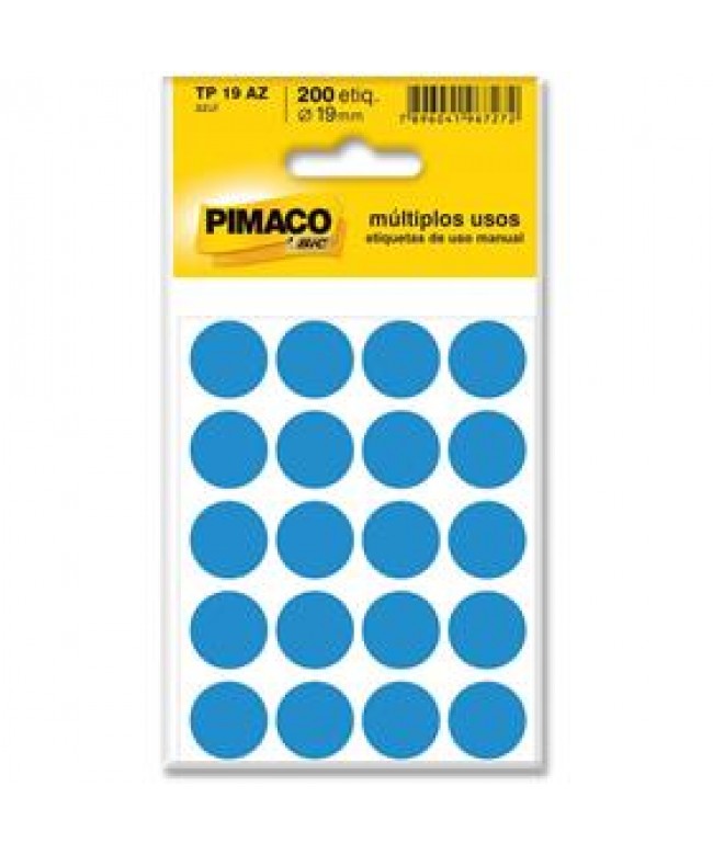 Etiqueta circulo azul 200 etiquetas 19mm - Pimaco
